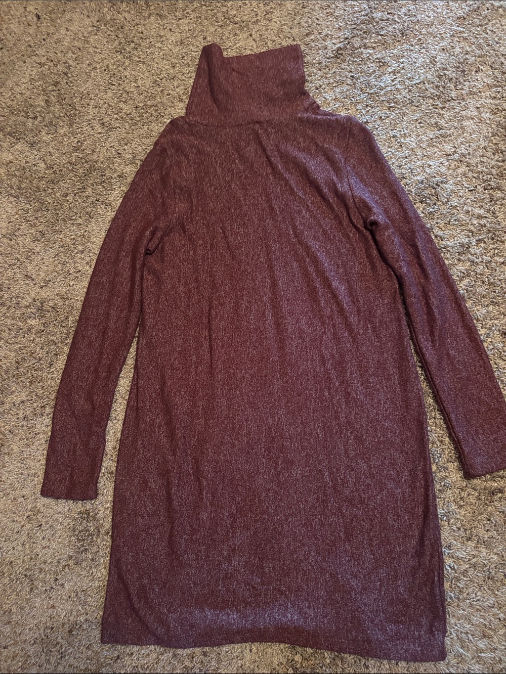 Wine Red/Maroon Turtle Neck Sweater Dress